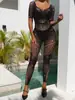 Lingerie Sexy Tela de Diamante Quente Transfronteiriça Europeia e Americana Peça Única Recortada Tela Manga Curta Body Sexy Tzk253