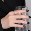 Venta Caliente Transfronteriza Nuevo Flor de Cuatro Hojas Trébol de Cuatro Hojas de Circonita de la Suerte Super Flash Flor Amor Anillo Dividido para Dedos