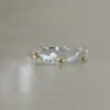 Anéis Estilo Ins de Estrela e Cavalo para Homens e Mulheres, Versáteis, Design de Nicho com Acabamento Escovado e Separação de Cores, Sensação de Alto Padrão, Anéis de Casal Ajustáveis Abertos