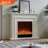 Móvel de TV com Lareira Estilo Francês 1.8/2.2/ 2.4m Feito de Madeira Maciça para Uso Doméstico na Sala de Estar com Decoração de Chama Simulada e Aquecimento Elétrico