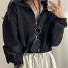 Suéter com zíper Cardigan feminino 2024 Nova primavera outono e inverno forrado de lã Solto Casual Top estilo Hong Kong na moda
