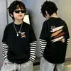 Camiseta de manga larga para niño 100% algodón nuevo estilo 2026 de dos piezas falsas para niños mayores, top interior para primavera y otoño