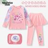 Traje de baño lindo y adorable para niñas, conjunto de dos piezas de manga larga y pantalón largo, para niños mayores, traje de baño 2025 nuevo con protección solar