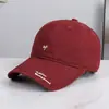 Gorra de Béisbol de Ala Dura Bordada con Letras Versátil de Otoño Estilo Coreano Gorra Casual de Pico Curvo para Adelgazar la Cara para Hombres