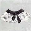 Conjunto de Três Peças Estilo Coreano Ins Pura Desejo Poá Fofo Sexy Laço Top, Saia e Regata Gola Halter