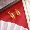 Nuevos Pendientes de Oro Arena Estilo Chino Vietnamita Lujo Ligero Patrón Geométrico Mate Aro para Oreja Femenino Nicho Simple Joyería de Color Duradero