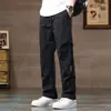 Pantalones de trabajo de pierna ancha de seda helada finos para hombre, sueltos, de pierna recta, de verano, nuevos, transfronterizos, pantalones cargo, pantalones casuales de moda