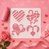 Amazon Día de San Valentín Plantilla Hueca en Forma de Corazón Graffiti Hecho a Mano Tabla para Pintar con Spray DIY Herramienta Auxiliar para Pintar Mascotas