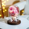 Ramo de Girasoles con 7 Rosas Eternas en una Cúpula de Cristal, Decoración para Temporada de Cumpleaños y Graduación, Regalo Transfronterizo para el Día de San Valentín