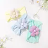 Nova Faixa de Cabeça Jacquard de Cor Pura Europeia e Americana para Bebê, Lenço de Cabeça Infantil Flor de Cinco Pétalas Fofa, Acessórios Finos e Macios para Cabelo de Bebê