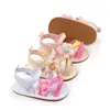 Sandálias de verão novas para bebês de 0 a 1 ano, sapatos respiráveis para bebês com solas de borracha para os primeiros passos