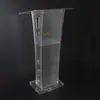 Podio transparente en stock, atril de cristal, soporte acrílico para anfitrión, podio para presentador, mostrador de servicio y mostrador de atención al cliente