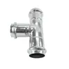 Foshan En Stock Accesorios de T de Acero Inoxidable 304 Ondulados de Diámetro Igual, Accesorios de Tubería de Agua de Acero Inoxidable de Grado Alimenticio