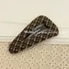 Pasador de Punto a Cuadros Color Café Estilo Coreano para Principios de Otoño, Pinza Elegante y Sencilla para Flequillo, Pinza Bb Lateral, Pasador para la Parte Posterior de la Cabeza