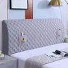 Capa Elástica Refrescante e Respirável de Cobertura Total Universal para Cabeceira de Quarto com Clipe à Prova de Poeira Acolchoada de Veludo Pele de Pêssego