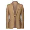 Blazer casual masculino de fronteira da Amazon, tamanho europeu, de um botão, corte slim, jaqueta de terno resistente a rugas