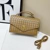 Bolsa de Mão de Luxo Acessível de Alta Qualidade Bolsa de Couro Genuíno Tecida à Mão 2025 Nova Moda Bolsa Satchel Bolsa de Noite Couro de Vaca Bolsa Quadrada Pequena
