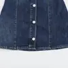 Venta al por mayor de ropa para mujer estilo europeo y americano transfronteriza ins nuevo otoño 2026 minivestido de mezclilla con hombreras acolchadas 2569280