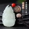 Jade de Hetian Doce Signos del Zodíaco Buda Llavero para Coche Colgante para Coche de Hombres y Mujeres Cordón Personalizado Colgante de Joyería de Jade
