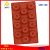 Molde de Silicona para Chocolate con Forma de Rosquilla con 12 Encajes DIY Molde para Galletas Plegable Molde Decorativo de Azúcar