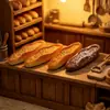 Pan de Ajo Baguette Panadería Simulada Paisaje en Miniatura Juguete de Comida Adorno Decorativo Accesorio DIY Llavero