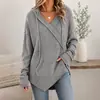 Sudadera con capucha y cordón de punto gofre, moda casual, ropa para mujer europea y americana 2026, desarrollada por Annuo, estación independiente de Amazon