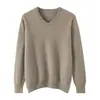 Suéter de cachemira para hombre para otoño e invierno, cuello en V, corte holgado, cuello alto, adecuado para uso business casual, camiseta base de lana para hombre
