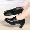 Tacones Altos Negros de Punta Redonda para Mujer Tacón Grueso Plataforma Impermeable Otoño 2026 Nuevo Llegado Zapatos Individuales Casuales para Mujer Pies No Cansados Zapatos para Mujer