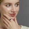 Anillo de ágata acuática de plata S925 con nuevos productos transfronterizos de 2023, anillo de piedra de musgo verde para mujer, estilo europeo y americano de lujo ligero