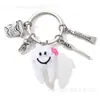 Chaveiro Pingente de Dente Desenho Animado Joia Artificial Mini Escova de Dentes Copo de Pasta de Dente Pingente de Bolsa