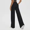 Pantalones de Yoga Transfronterizos Europeos y Americanos Cintura Alta Pierna Recta Sueltos Adelgazantes Pierna Ancha Ropa de Yoga Deportiva Exterior Fitness para Mujer