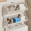Estante de Almacenamiento para Inodoro Encima del Inodoro, Estante de Almacenamiento para Artículos de Baño, Organizador de Almacenamiento para Baño sin Taladro