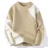 Venta Caliente Transfronteriza Venta Directa de Fábrica Invierno Nuevo Elegante Suéter Grueso de Cuello Redondo Tejido Holgado