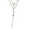 Collar de acero de titanio con doble borla y circonitas en forma de estrella, diseño personalizado, cadena de clavícula que combina con todo, collar ligero de lujo para mujer