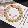 Pulseira de Gato Lúcido com Contas da Marca Guofeng Fu Garra de Gato Queimada em Carvão Design de Nicho Sentido Estudante Pulseira Fofa Joia de Luxo Leve
