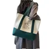 Bolsa de Lona Ecológica para Presente com Alças Reforçadas Personalizadas, Bolsa de Ombro de Lona Grande Capacidade para Compras com Impressão de Logo Personalizado