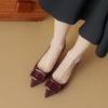 Zapatos de tacón de aguja de punta fina y boca poco profunda de moda para mujer 2025 Primavera/Verano Nuevo diseño de nicho Zapatos Mary Jane para mujer