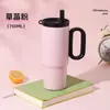 Taza Termo de Acero Inoxidable 316 Taza de Hielo Patrón DIY Linda Separación de Leche Té Té Agua Taza con Popote Gran Capacidad Dibujos Animados