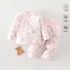 Conjunto de Ropa para Bebés y Niños Pequeños Anyang Otoño e Invierno Cintura Alta Protección de Barriga Ropa para el Hogar 40g Algodón Capa Interior Sin Quitar