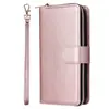 Funda de Cuero con Cremallera para Apple 14Pro Max Nueve Tarjetas Iphone13/12Mini