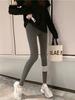 Leggings de Cuatro Polos Tb para Mujer Pantalones de Yoga Negros Ropa de Exterior Otoño e Invierno Talla Grande Alta Elasticidad Leggings de Nueve Puntos Pantalones Lápiz para Pies Pequeños