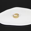 Anillo de presión de aceite de acero de titanio con boca móvil, anillo ajustable, apertura para el dedo índice, textura de hoja de pluma, chapado en oro de 18 quilates, acero inoxidable