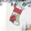 Nueva Media Navideña Bolsa de Regalo de Dulces Navideños Decoración con Marca de Madera Decoración de Media Navideña Adornos Colgantes
