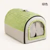 Nido iglú de pana para gato y perro de otoño e invierno en stock con cortina de privacidad arqueada, disponible en varios tamaños, casa para mascotas para envío transfronterizo