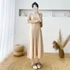 Vestido de punto de manga larga con cuello medio para mujer, nuevo estilo otoño e invierno, vestido largo de cintura ajustada, vestido suéter base adelgazante
