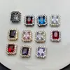 Retención de Color Fuerte Diamante Completo Cubo de Azúcar Grande Zirconia Agujero Pasante Caja Mágica Multi-Agujero Cuentas Cristal Hecho a Mano Juguete Pulsera DIY