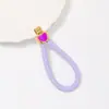 Pequeño Regalo de Año Nuevo Estilo Chino Caballo que Trae Fortuna Llavero con Corazón de Metal Perlado y Cordón de Cuero Colgante para Llave