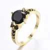 Anillo Retro Simple Elegante de Alta Gama con Zirconia Incrustada de Diamante de Cuatro Garras Redondo Transfronterizo Europeo y Americano Envío Directo