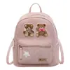 Mochila Nueva Estilo Coreano de Gamuza Oso Pequeño para Mujer 2026 Linda Dibujos Animados Estrellas Mochila Escolar Gran Capacidad Mochila Versátil