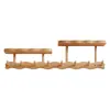 Perchero de Madera Maciza para Montar en la Pared, Gancho de Pared sin Taladro, Perchero Multifuncional para Dormitorio, Entrada y Pasillo